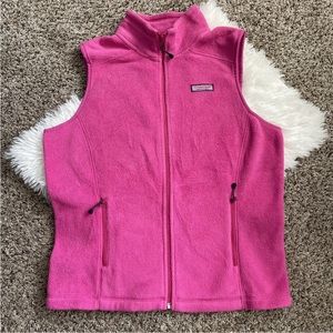Women's Vineyard Vines Pink Fleece Vest Size M